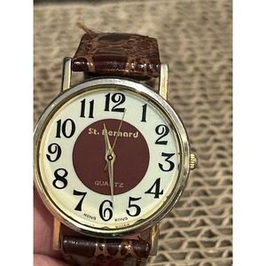 Vintage St Bernard Quartz Women's Watch 18R Crocodile Grain Works